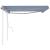 Copertină retractabilă manual, cu stâlpi, albastru&alb 4,5x3 m GartenMobel Dekor