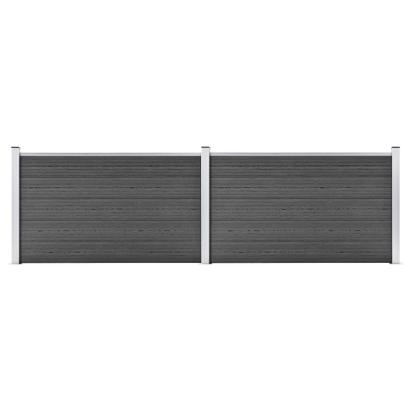Set de panouri de gard, negru, 353 x 105 cm, WPC  GartenMobel Dekor