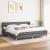 Pat box spring cu saltea, gri închis, 200x200 cm, textil GartenMobel Dekor