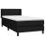 Pat box spring cu saltea, negru, 90x190 cm, textil GartenMobel Dekor