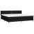 Pat box spring cu saltea, negru, 200x200 cm, textil GartenMobel Dekor