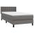 Pat box spring cu saltea, gri, 90x190 cm, piele ecologică GartenMobel Dekor