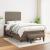 Pat box spring cu saltea, gri taupe, 120x200 cm, textil GartenMobel Dekor