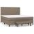 Pat box spring cu saltea, gri taupe, 160x200 cm material textil GartenMobel Dekor
