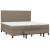 Pat box spring cu saltea, gri taupe, 200x200 cm, textil GartenMobel Dekor