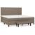 Pat box spring cu saltea, gri taupe, 200x200 cm, textil GartenMobel Dekor