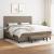 Pat box spring cu saltea, gri taupe, 200x200 cm, textil GartenMobel Dekor