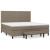 Pat box spring cu saltea, gri taupe, 200x200 cm, textil GartenMobel Dekor