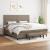 Pat box spring cu saltea, gri taupe, 200x200 cm, textil GartenMobel Dekor