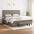 Pat box spring cu saltea, gri taupe, 200x200 cm, textil GartenMobel Dekor
