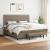 Pat box spring cu saltea, gri taupe, 200x200 cm, textil GartenMobel Dekor