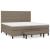 Pat box spring cu saltea, gri taupe, 200x200 cm, textil GartenMobel Dekor