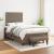 Pat box spring cu saltea, gri taupe, 120x200 cm, textil GartenMobel Dekor