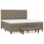Pat box spring cu saltea, gri taupe, 200x200 cm, textil GartenMobel Dekor
