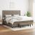 Pat box spring cu saltea, gri taupe, 200x200 cm, textil GartenMobel Dekor