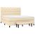 Pat box spring cu saltea, crem, 160x200 cm, material textil GartenMobel Dekor