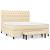 Pat box spring cu saltea, crem, 160x200 cm, material textil GartenMobel Dekor