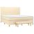 Pat box spring cu saltea, crem, 160x200 cm, material textil GartenMobel Dekor