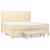 Pat box spring cu saltea, crem, 200x200 cm, textil GartenMobel Dekor