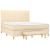 Pat box spring cu saltea, crem, 160x200 cm, material textil GartenMobel Dekor