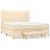 Pat box spring cu saltea, crem, 160x200 cm, material textil GartenMobel Dekor