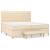 Pat box spring cu saltea, crem, 200x200 cm, textil GartenMobel Dekor