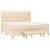 Pat box spring cu saltea, crem, 200x200 cm, textil GartenMobel Dekor