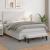 Pat box spring cu saltea, alb, 140x200 cm, piele ecologică GartenMobel Dekor