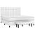 Pat box spring cu saltea, alb, 180x200 cm, piele ecologică GartenMobel Dekor