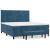 Pat box spring cu saltea, albastru închis, 160x200 cm, catifea GartenMobel Dekor