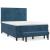 Pat box spring cu saltea, albastru închis, 140x190 cm, catifea GartenMobel Dekor