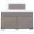 Pat box spring cu saltea, gri taupe, 120x200 cm, textil GartenMobel Dekor