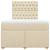 Pat box spring cu saltea, crem, 120x200 cm, textil GartenMobel Dekor