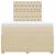 Pat box spring cu saltea, crem, 120x200 cm, textil GartenMobel Dekor