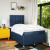 Pat box spring cu saltea, albastru, 120x200 cm, textil GartenMobel Dekor