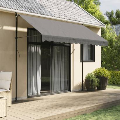 Copertină retractabilă, antracit, 300x150 cm, textil și oțel GartenMobel Dekor