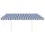 Copertină retractabilă manual, stâlpi, albastru/alb, 4,5x3,5 m GartenMobel Dekor