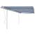 Copertină retractabilă manual, stâlpi, albastru/alb, 4,5x3,5 m GartenMobel Dekor
