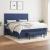 Pat box spring cu saltea, albastru, 180x200 cm, material textil GartenMobel Dekor