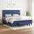 Pat box spring cu saltea, albastru, 200x200 cm, textil GartenMobel Dekor