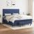 Pat continental cu saltea, albastru, 160x200cm, material textil GartenMobel Dekor