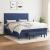 Pat continental cu saltea, albastru, 160x200cm, material textil GartenMobel Dekor