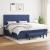 Pat box spring cu saltea, albastru, 200x200 cm, textil GartenMobel Dekor