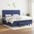 Pat box spring cu saltea, albastru, 200x200 cm, textil GartenMobel Dekor