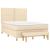 Pat box spring cu saltea, crem, 140x200 cm, textil GartenMobel Dekor