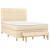 Pat box spring cu saltea, crem, 140x200 cm, textil GartenMobel Dekor