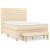 Pat box spring cu saltea, crem, 140x200 cm, textil GartenMobel Dekor