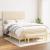 Pat box spring cu saltea, crem, 140x200 cm, textil GartenMobel Dekor