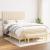 Pat box spring cu saltea, crem, 140x200 cm, textil GartenMobel Dekor
