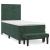 Pat box spring cu saltea, verde închis, 90x200 cm, catifea GartenMobel Dekor